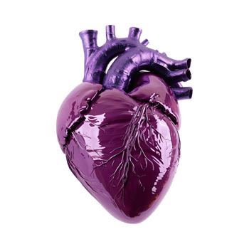 3D Love Purple Heart on Transparent Background png