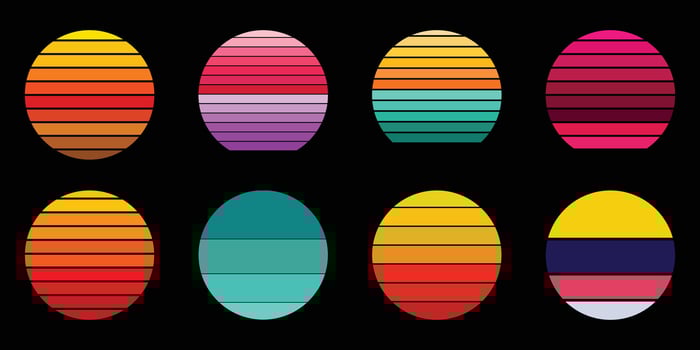Vintage And Retro Grunge Sunset Collection Template for t shirt design vector