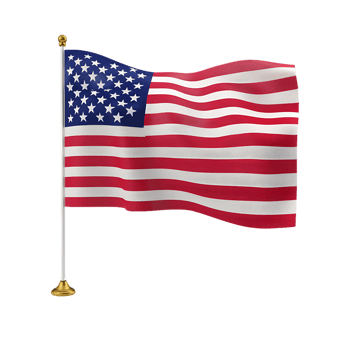 Table Flag of USA on Transparent Background png