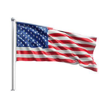 Waving USA Flag on Transparent Background png