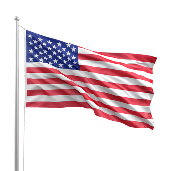 Waving USA Flag on Transparent Background png