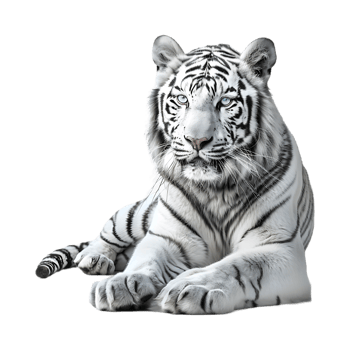 White Tiger or Lion on Transparent Background png