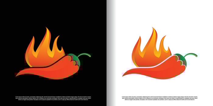 hot chili logo design with creative concept premium vector