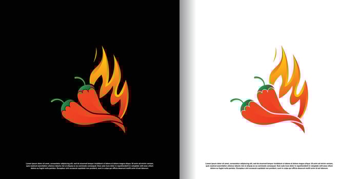 hot chili logo design with creative concept premium vector