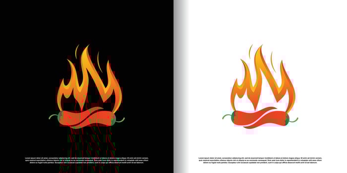 hot chili logo design with creative concept premium vector