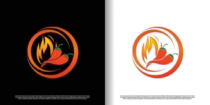 hot chili logo design with creative concept premium vector