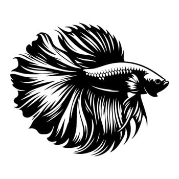 Freshwater fish silhouettes collection. Fish icon isolated vector