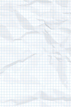 White clean crumpled checkered paper vector