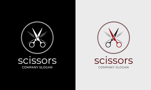 Scissors icon, tailor barber hair cut business tool logo element symbol Scissors photo vector