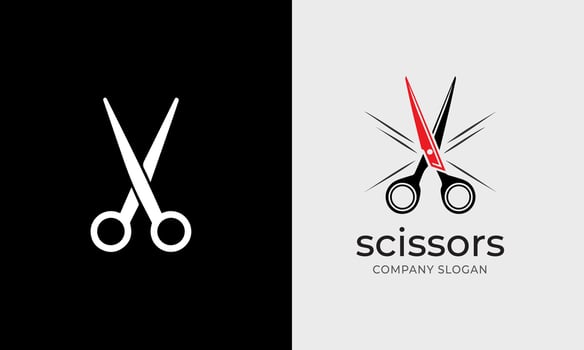 Scissors icon, tailor barber hair cut business tool logo element symbol Scissors photo vector