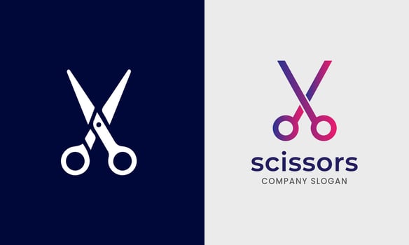 Scissors icon, tailor barber hair cut business tool logo element symbol Scissors photo vector
