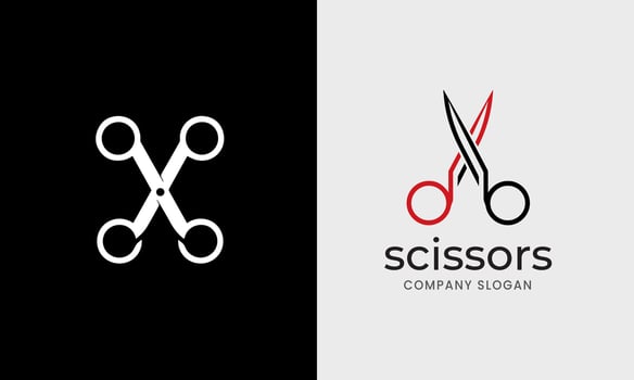 Scissors icon, tailor barber hair cut business tool logo element symbol Scissors photo vector