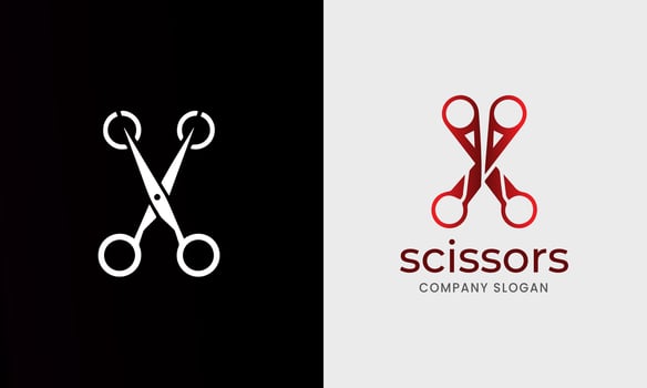 Scissors icon, tailor barber hair cut business tool logo element symbol Scissors photo vector