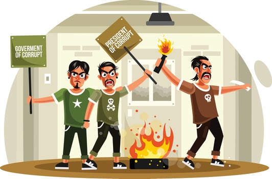 Demonstrations and Mass Protest for Government vector