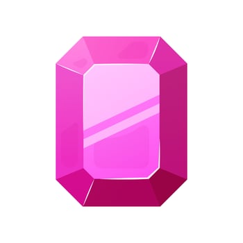 Pink gem isolated on white background vector