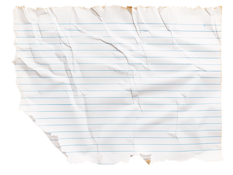 Notebook paper with torn edges on isolated background png