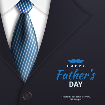 Father's Day poster or banner template with tie and costumes. For Father's Day in Promotion 3d style and shopping templates for love dad vector