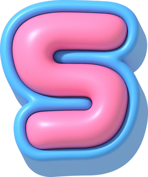 Letter S, Cute 3D Lettering png