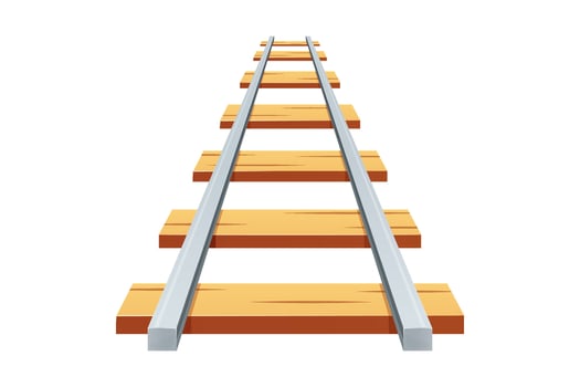 Railway going forward isolated on white background. vector