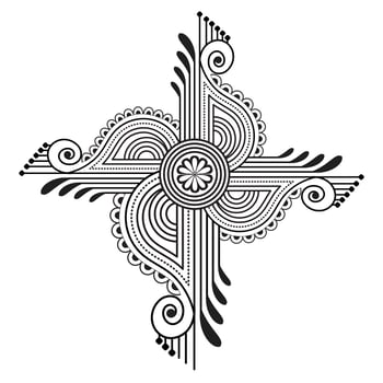 Traditional and Cultural Beautiful pattern design, tattoo design, mandala patterns, Arabic patterns, Rangoli, Alpona, Kolam, Paisley line art. vector