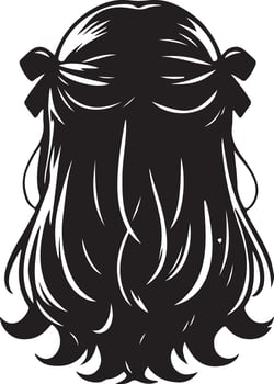 Japanese girl hairstyle black vector