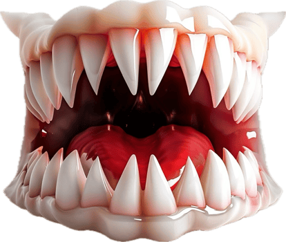 Close-up of monstrous open mouth. png