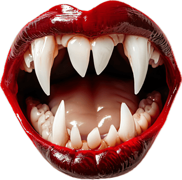 Close-up of monstrous open mouth. png