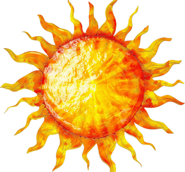 Bright and fiery sun surface. png