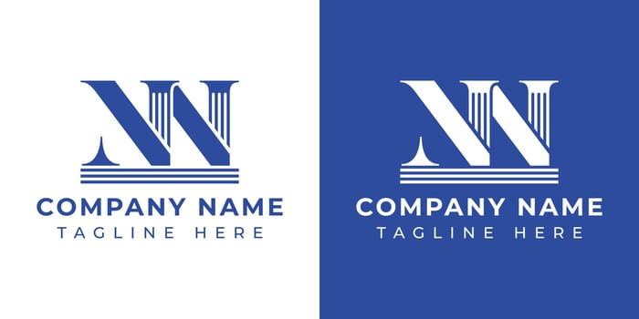 Letters NN Pillar Logo Set, suitable for any business with NN related to Pillar vector