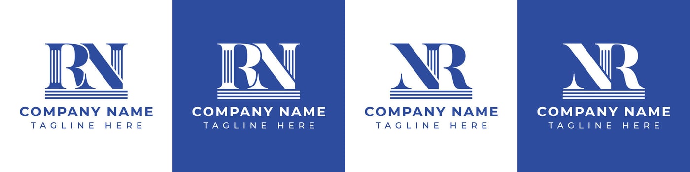 Letters NR and RN Pillar Logo, suitable for business with NR and RN related to Pillar vector