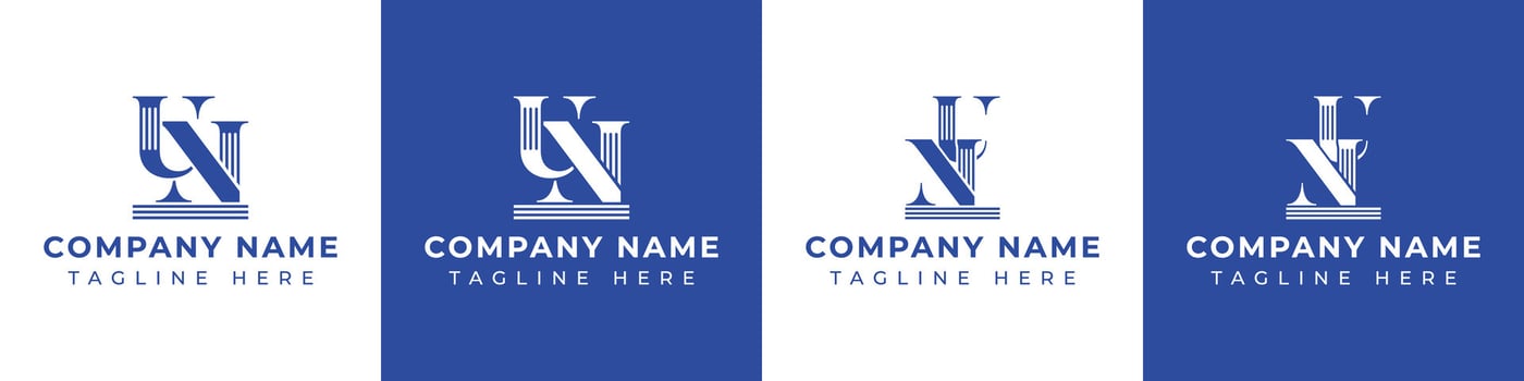 Letters NU and UN Pillar Logo, suitable for business with NU and UN related to Pillar vector