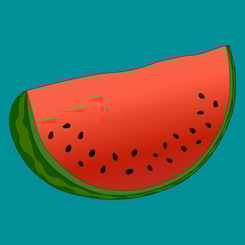 Bright and refreshing illustration of a juicy watermelon slice, perfect for summer-themed designs. Vibrant colors and appetizing look. vector