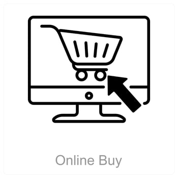 Online Buy and cart icon concept vector
