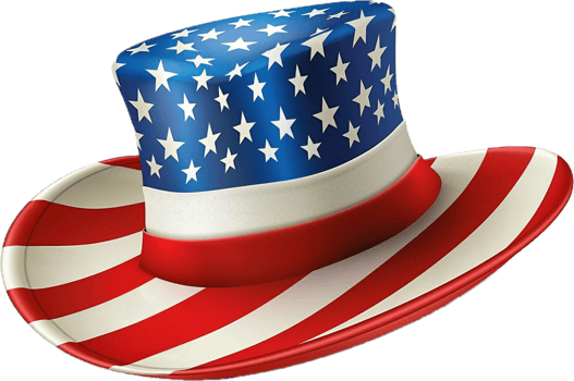 American flag themed cowboy hat. png