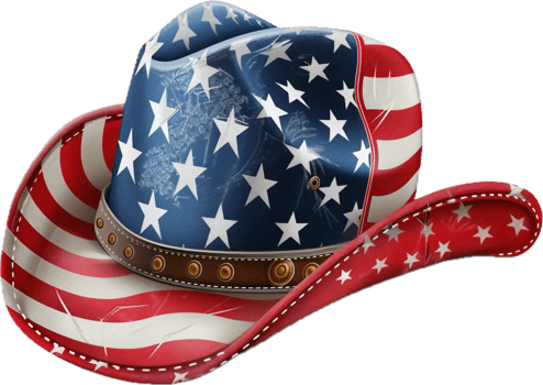 American flag themed cowboy hat. png