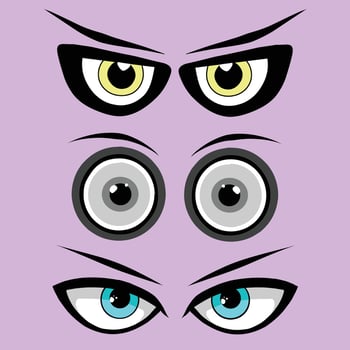 A set of cartoon eyes with different expressions vector