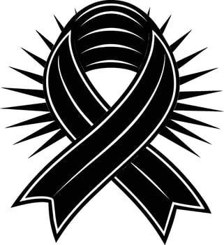 a black ribbon on a white background vector
