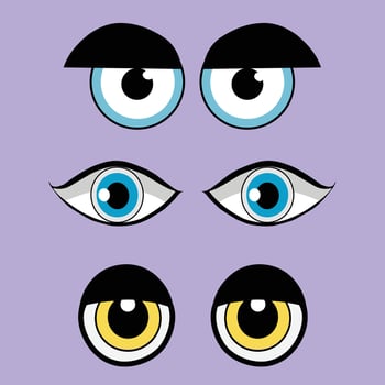Eye set with different colored eyes vector