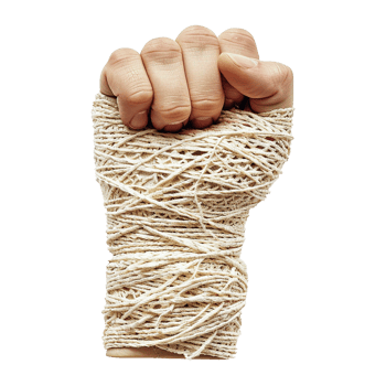 Broken hand warp with elastic bandage isolated on transparent background png