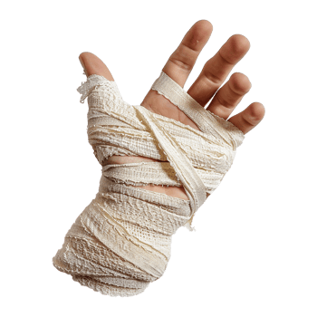 Broken hand warp with elastic bandage isolated on transparent background png