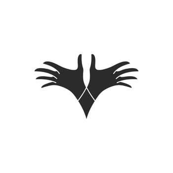 Magic woman hands palms gesture and fingers silhouette illustration vector