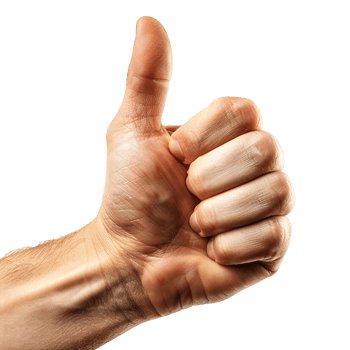 Thumbs up male hand isolated on transparent background png