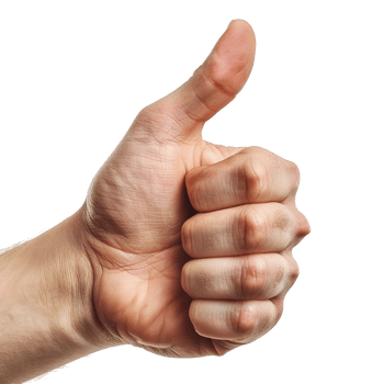 Thumbs up male hand isolated on transparent background png