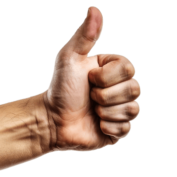 Thumbs up male hand isolated on transparent background png