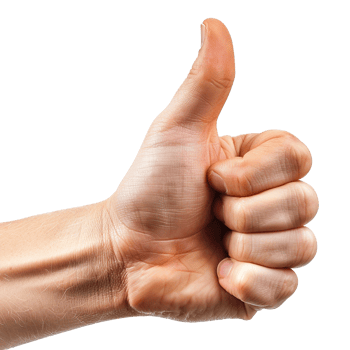 Thumbs up male hand isolated on transparent background png