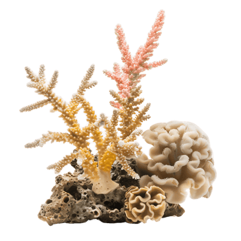 Coral Reef Fragment on Transparent Background png