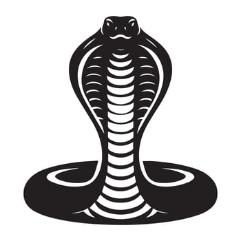 Cobra snake illustration in black and white vector