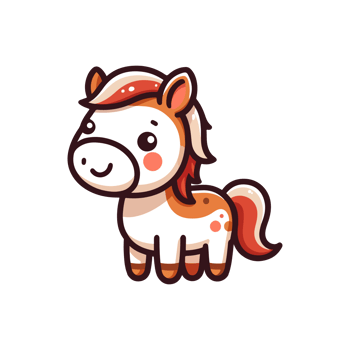 cute horse icon character png