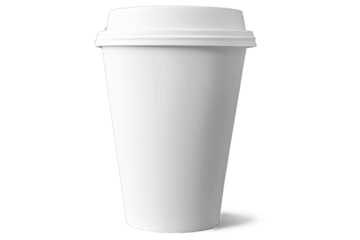 Blank White Paper Coffee Cup Mockup isolated on transparent background. ideal for branding and design presentations png