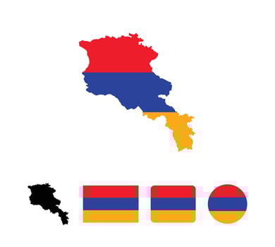 Armenia flag. Set of Armenia Flags Collection. vector